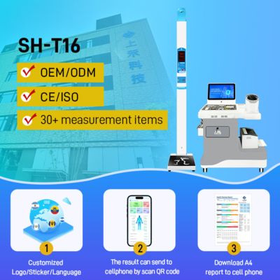 SH-T16 Health Center Intelligent Health Checkup Machine Warranty Height Weight Measuring Device Blood