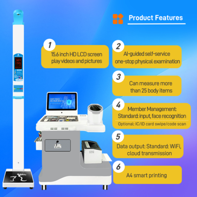 Medical Health Checkup Kiosk with bluetooth Blood Pressure Monitor