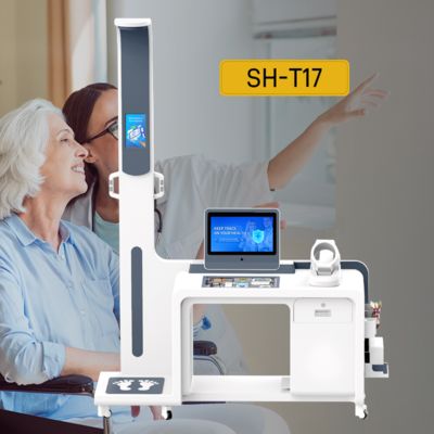 Stazione di controllo sanitario self-service multifunzioni Macchina per esame fisico del chiosco per il controllo sanitario della pressione sanguigna BMI