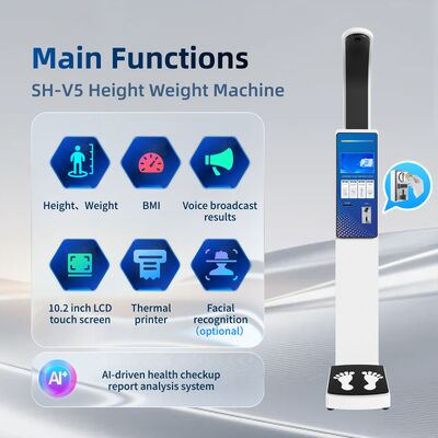 SH-V5 Macchina per la misurazione mobile digitale dell'altezza, del peso e della bilancia BMI
